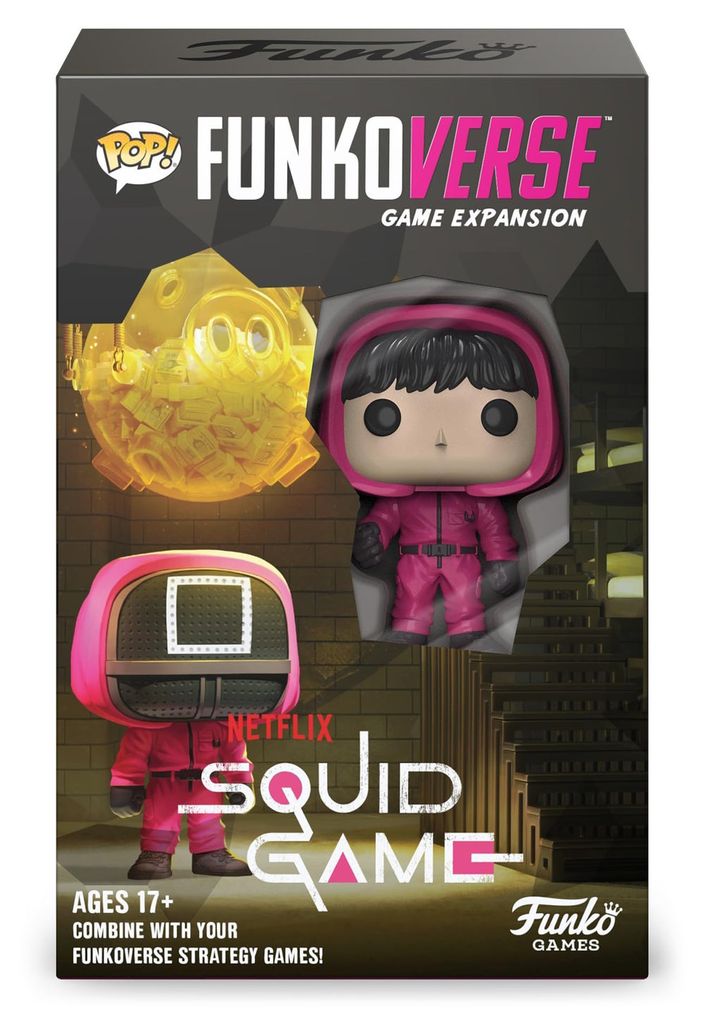 Funko Funkoverse Squid Game 101 Expansion cover art highlighting dual-character gameplay.