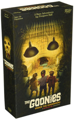 Funko Games Goonies expansion box art inviting treasure-hunt adventure for families.