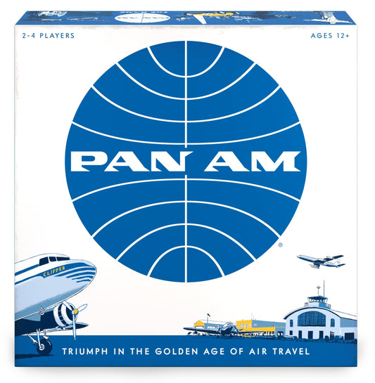 Funko Games Pan Am box cover with retro airline glamour, ideal for display and anticipation