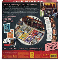Funko Games Rear Window Game table scene shows players deducing clues together.