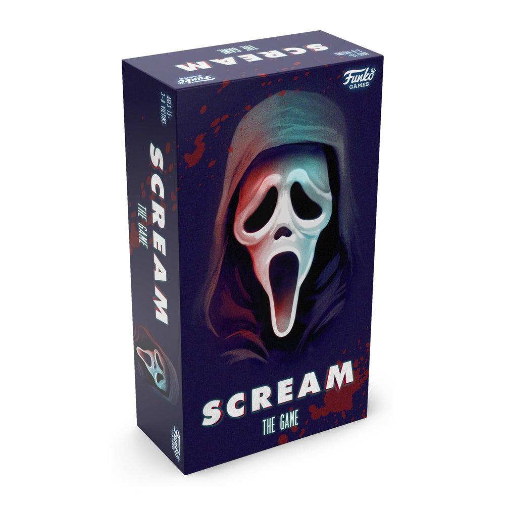 Funko Games Scream The Game gameboard and cards create atmosphere.