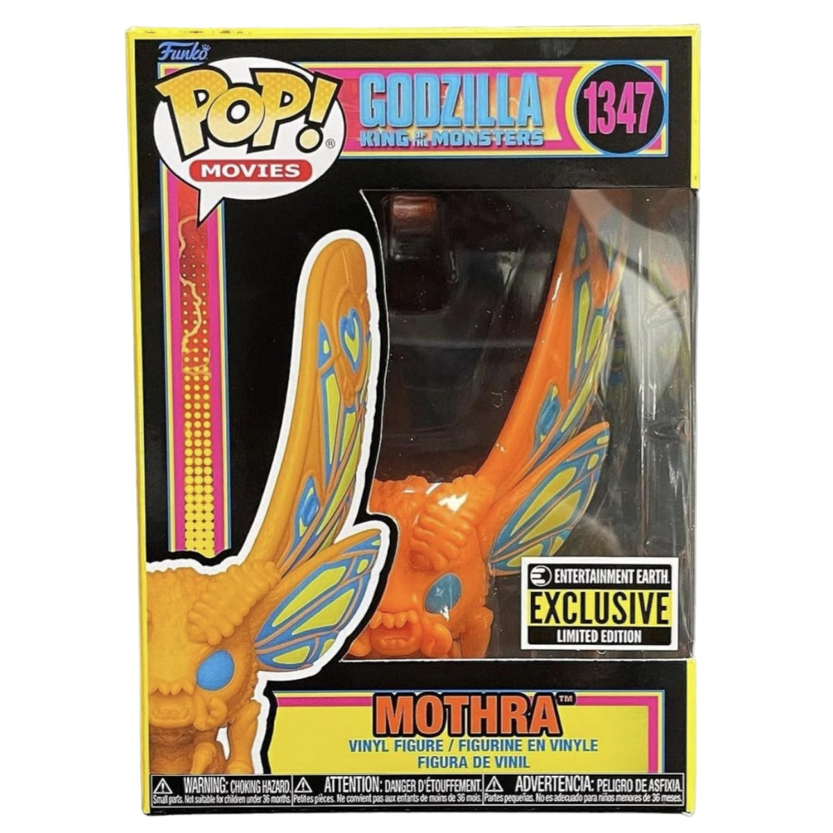 Funko Godzilla Mothra Black Light Pop glow image for vibrant shelf display