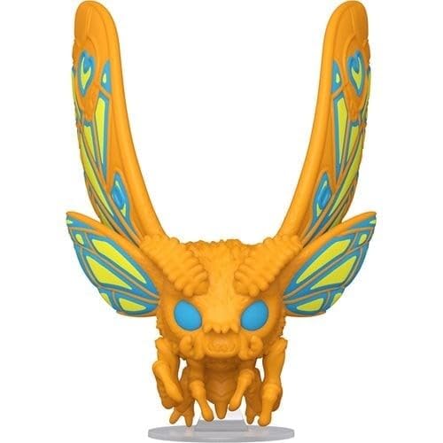 Funko Godzilla Mothra Black Light Pop under UV light reveals neon accents on display