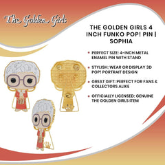 Funko Golden Girls Sophia stand closeup highlighting character details.