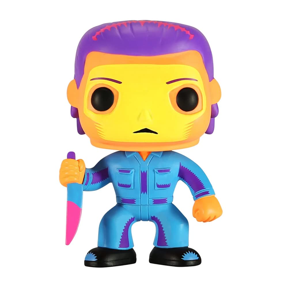 Funko Halloween Michael Myers Black Light figure posed for glow display.