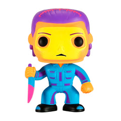 Funko Halloween Michael Myers Black Light figure posed for glow display.