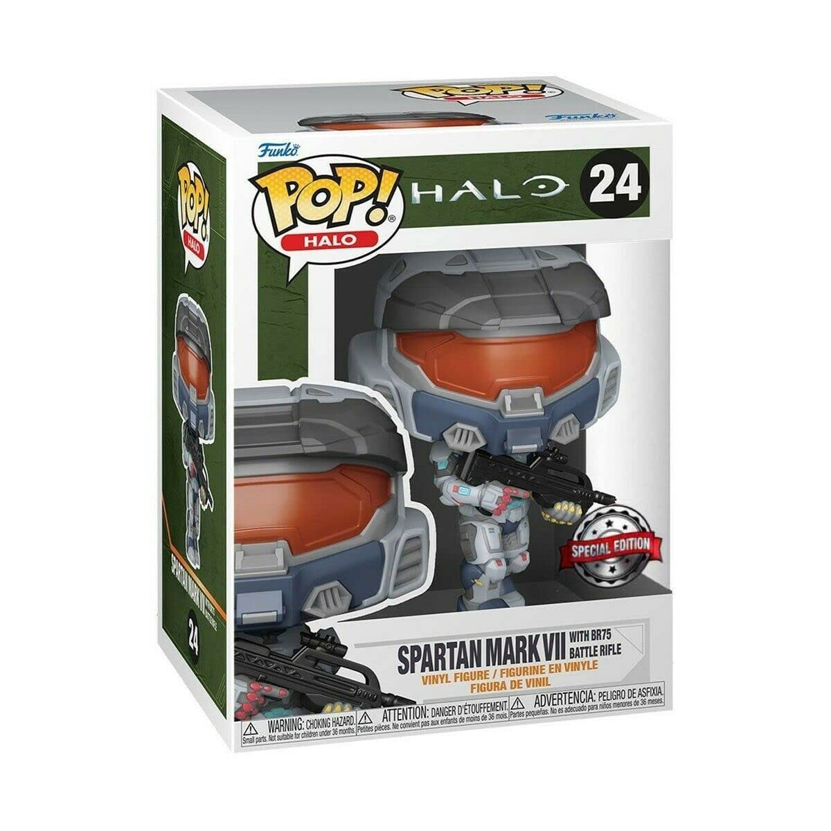 Funko Halo Infinite Mark VII with Weapon figure for stylish display on shelf