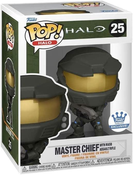 Funko Halo Master Chief figure with 25th Anniversary Protector, ideal display centerpiece.