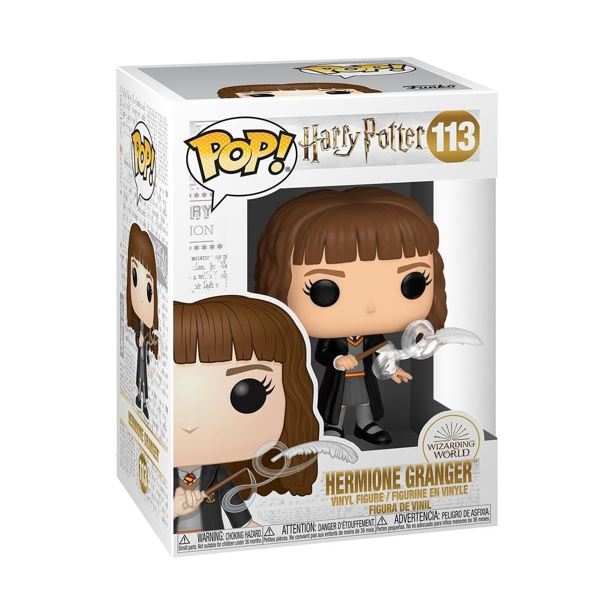 Funko Hermione Feather figure for shelf display and collectibility.