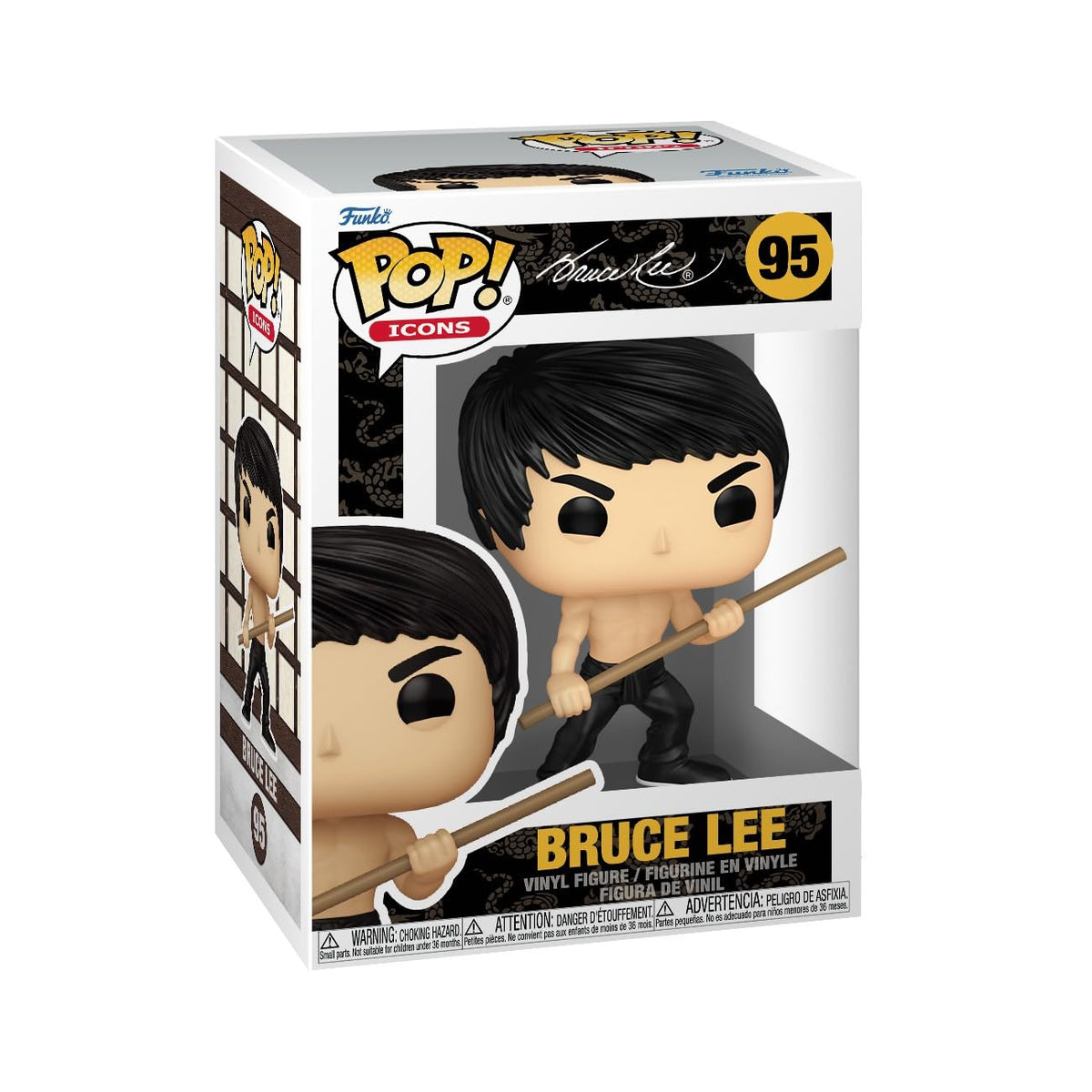 Funko Icons Bruce Lee pose figure for desk display and collection