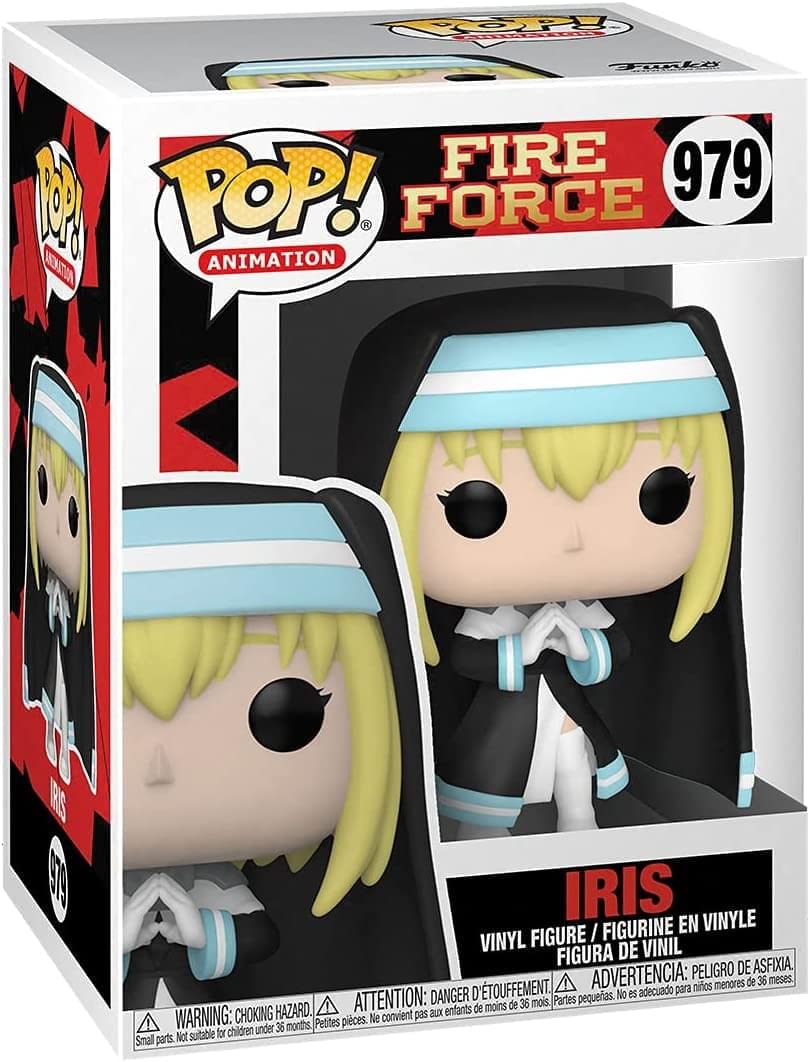 Funko Iris Fire Force Pop packaging captures the unboxing moment for fans.