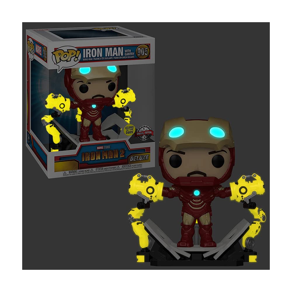 Funko Iron Man 2 MKIV assembly gantry detail appeals to engineers and fans.