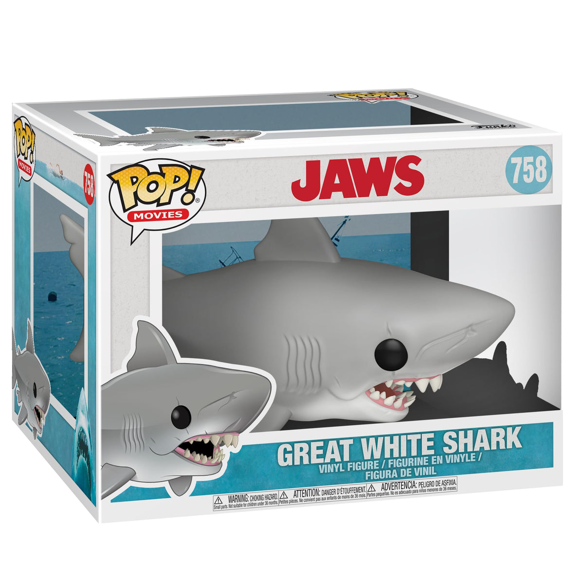 Funko Jaws 6-inch Pop box view for shelf display.