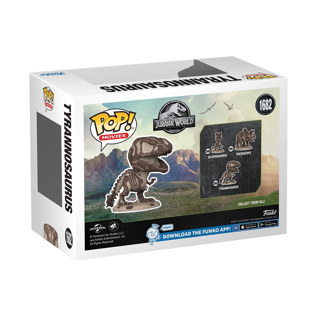 Close-up of Funko Jurassic Park fossil Tyrannosaurus shows detailed vinyl texture