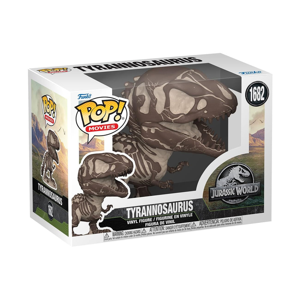 Front view of Funko Jurassic Park Fossil Tyrannosaurus Pop for eye-catching display