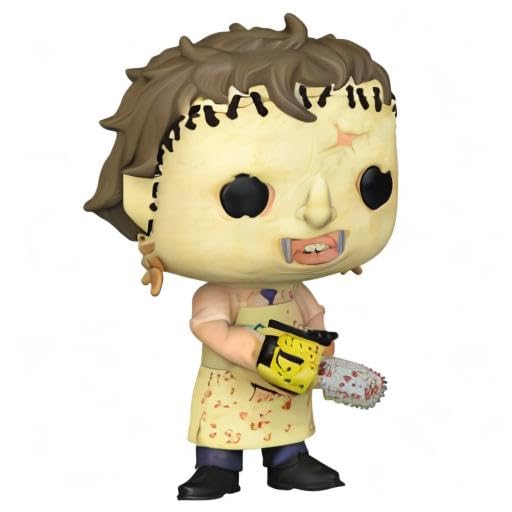 Funko Leatherface Pop! packaging weight detail aids display planning.