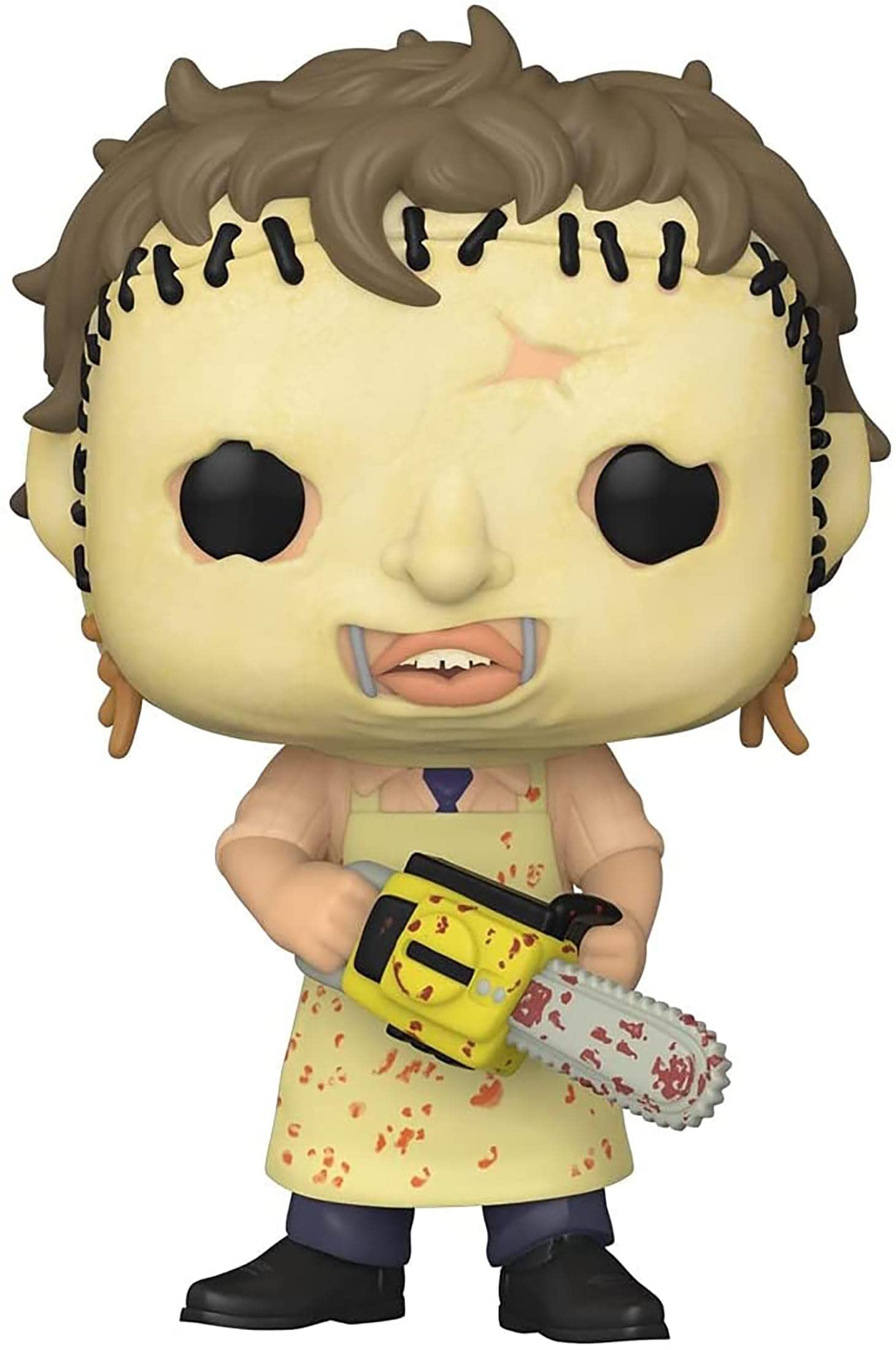 Funko Leatherface Pop! side view, perfect for dynamic display.