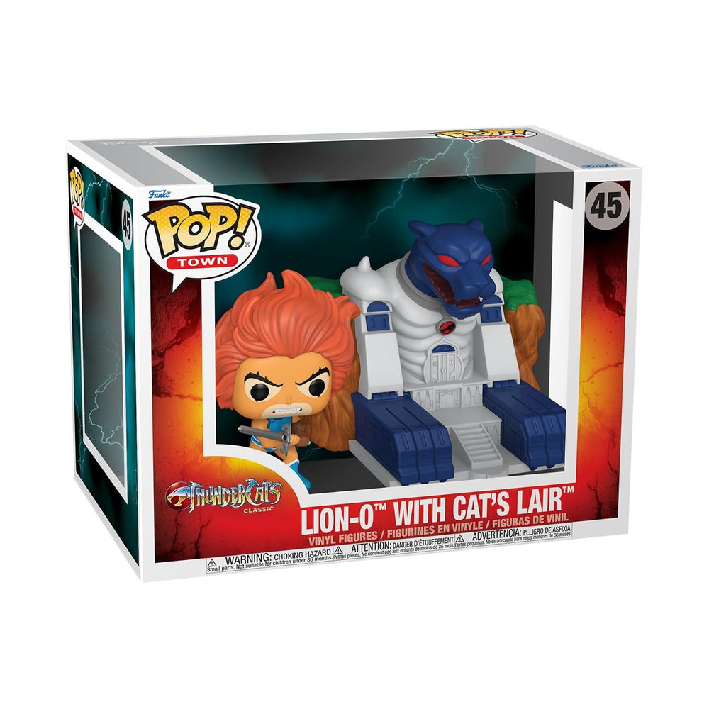 Funko Lion-O figure in hero pose for bold display on shelves.