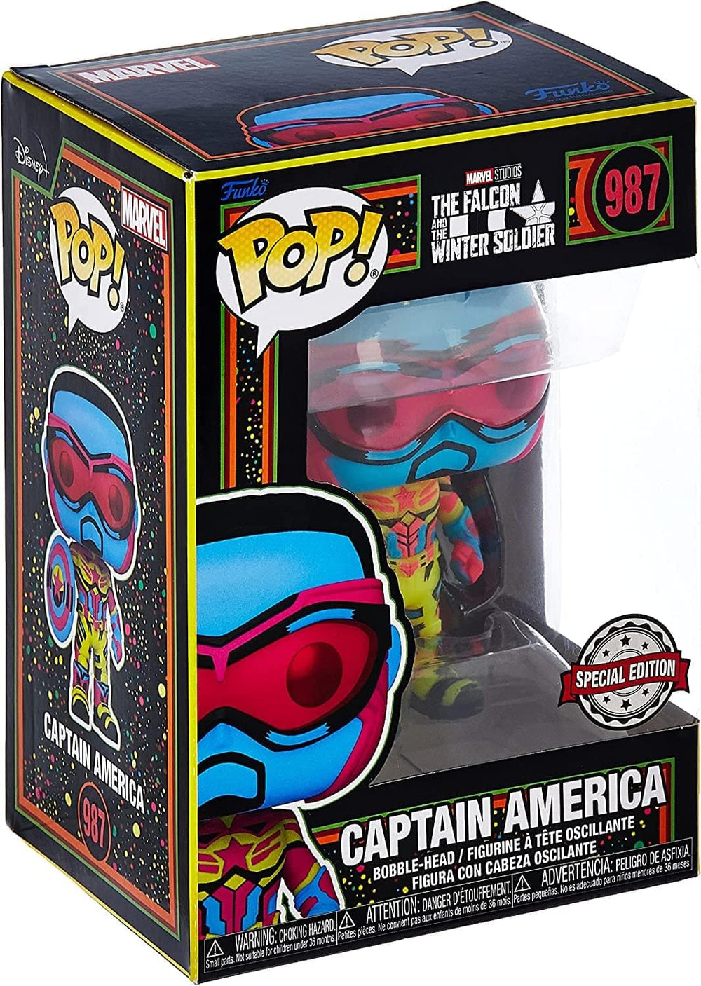 Funko Falcon & Winter Soldier Blacklight detailed pose for shelves.