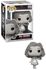 Funko Marvel WandaVision 50s Wanda pop vinyl figure close-up, ideal for display and collection.