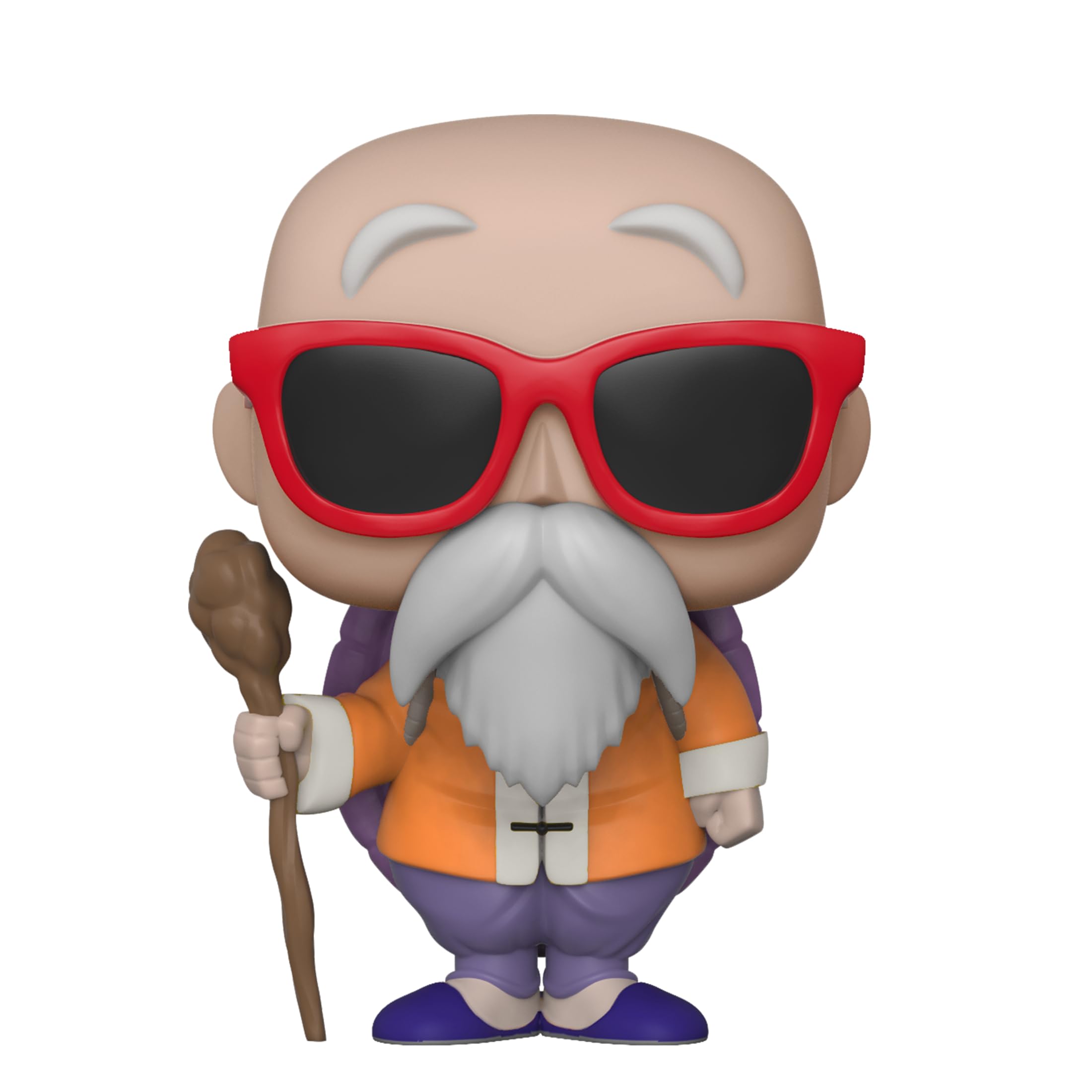 Funko Master Roshi pop vinyl close-up highlighting detailed sculpt and dynamic facial expression.