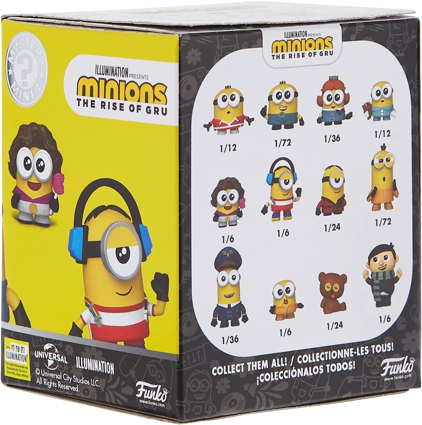 Funko Mystery Minis Minions Rise Gru multicolor side view, great for ongoing collection.
