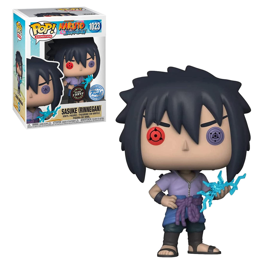 Funko Naruto Sasuke front portrait highlighting iconic Uchiha styling for fans.