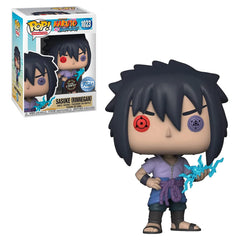 Funko Naruto Sasuke front portrait highlighting iconic Uchiha styling for fans.