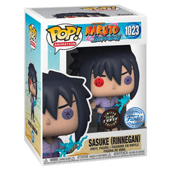 Funko Naruto Sasuke Rinnegan eyes close-up for detailed display quality.