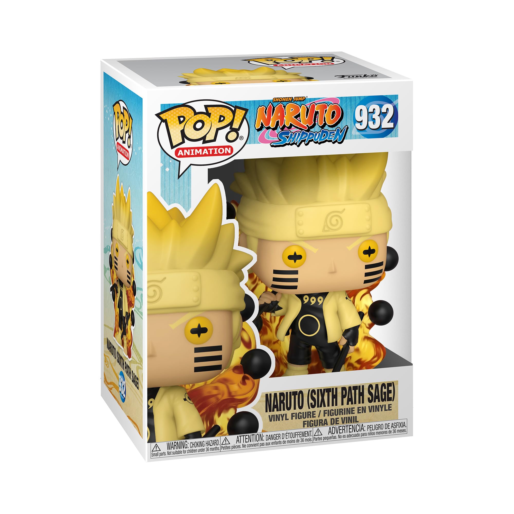Funko Naruto Uzumaki Six Path Sage figure front view, ideal for desk display.