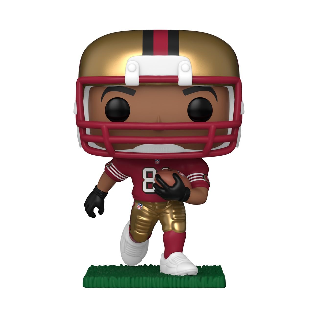 Close-up of Terrell Owens 49ers Pop in red and gold uniform