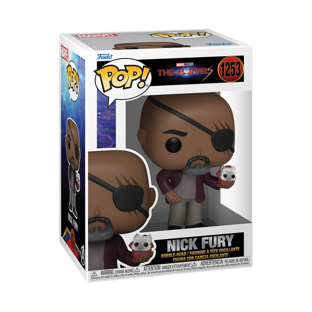Funko Nick Fury with Flerkitten front view for desk display