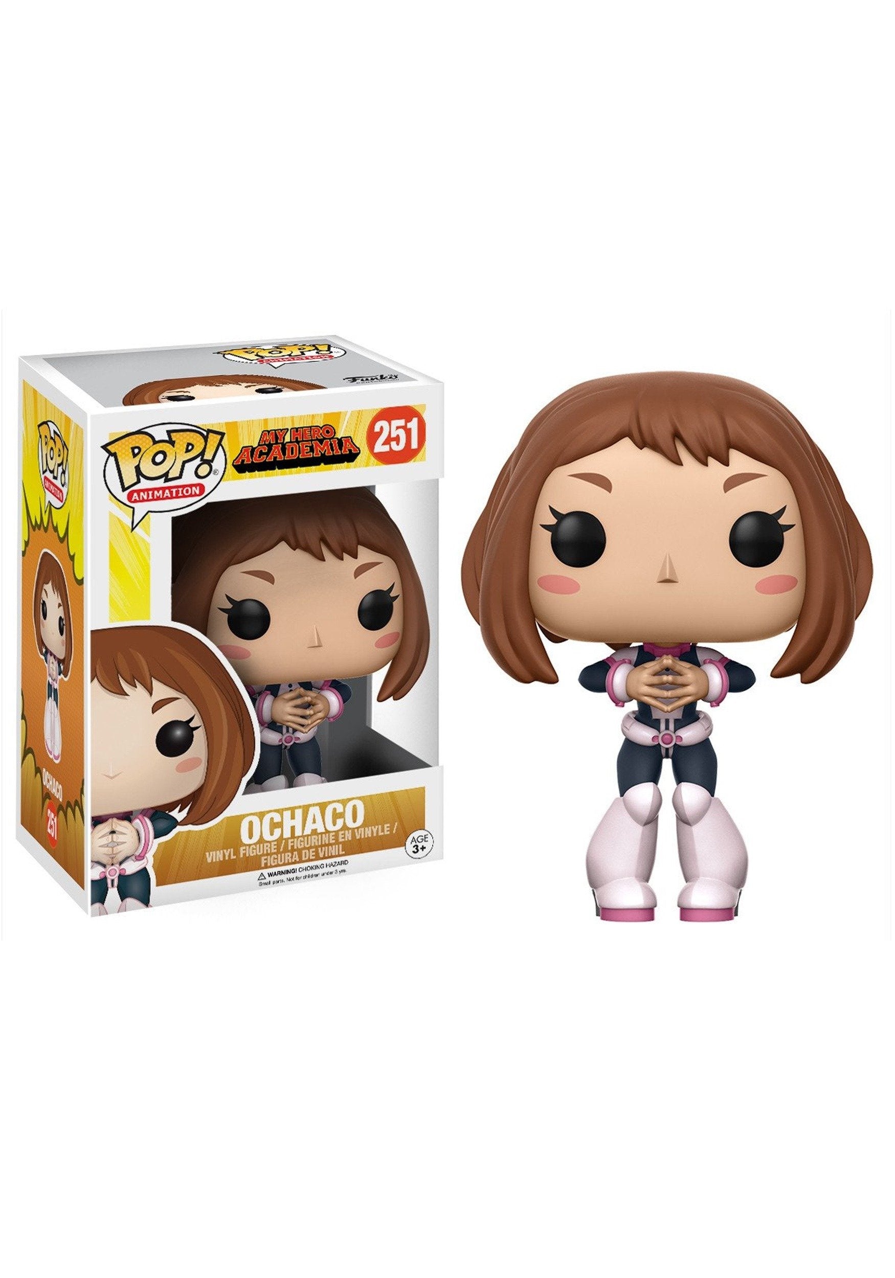 Funko Ochako POP figure on display shelf, ideal for My Hero Academia collectors