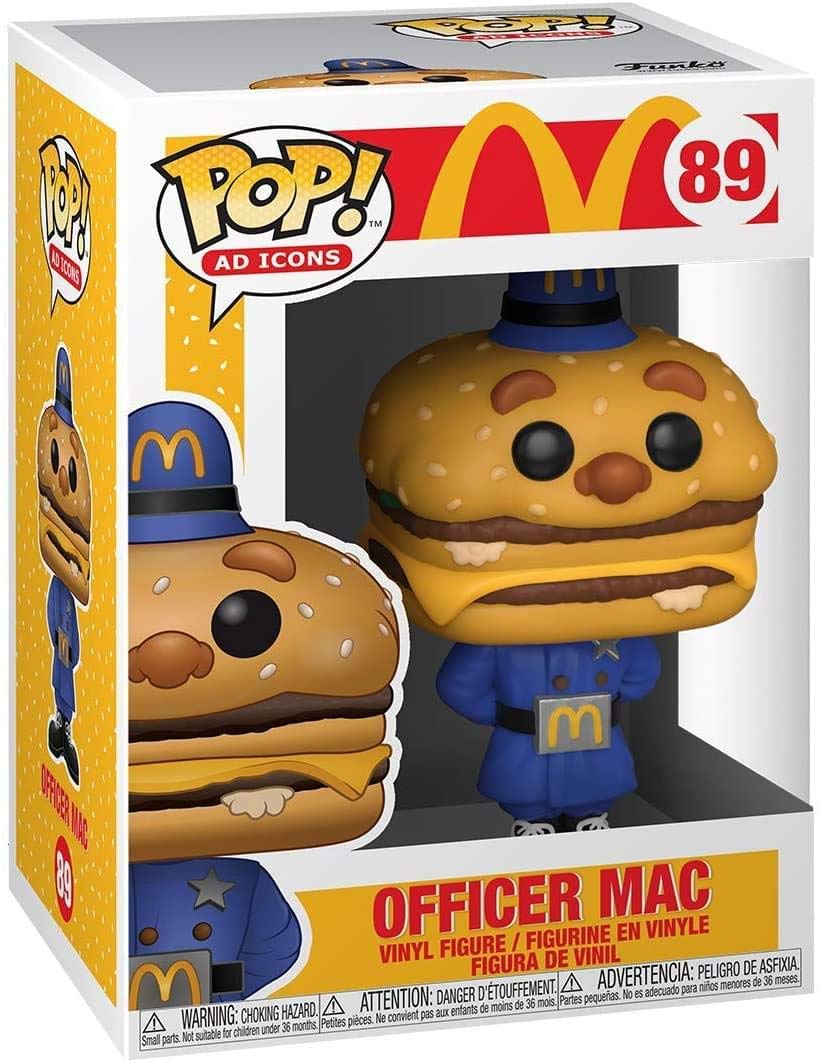 Funko Officer Big Mac closeup detail, durable vinyl for display.