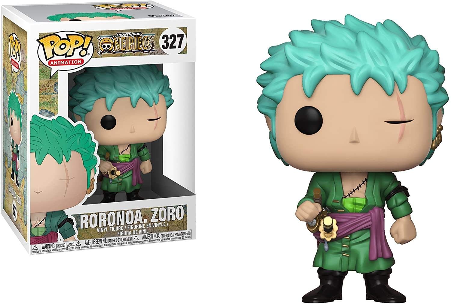 Funko Pop One Piece Zoro figure, ideal display piece for collectors.