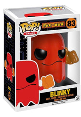 Funko Pac-Man Blinky Pop vinyl figure for shelf display and collection.