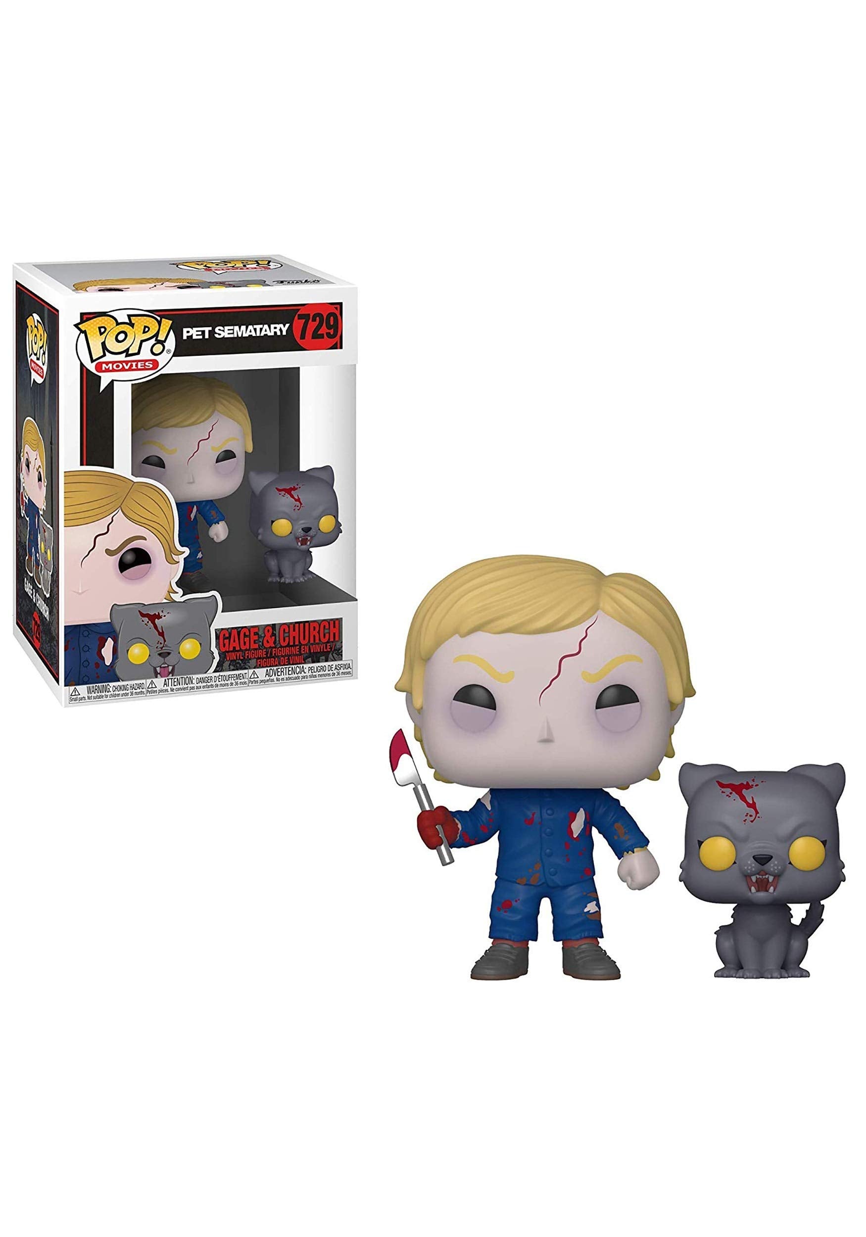Funko Pet Sematary Undead Gage and Church POP vinyl figure for shelf display and collection.