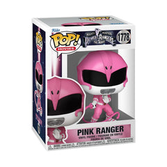 Funko Pink Ranger Pop figure on display shelf showing collectible vibe