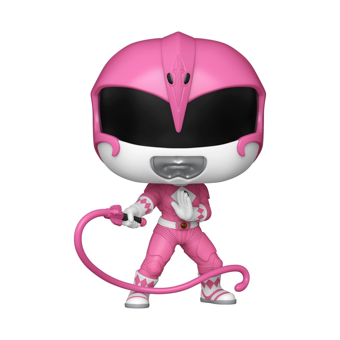 Funko Pink Ranger Pop side view highlighting dynamic pose