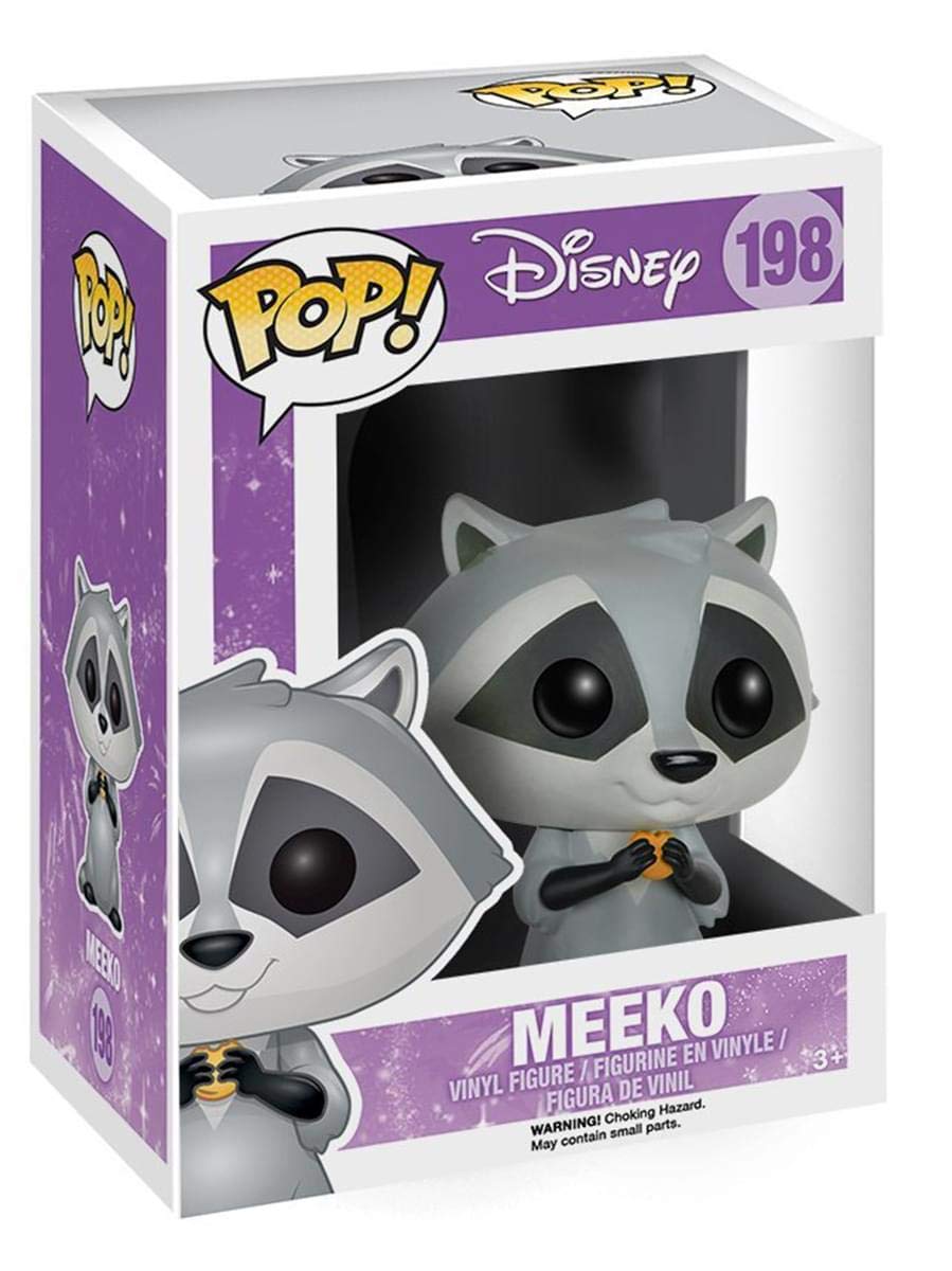 Funko Pocahontas Meeko POP figure on display, ideal for collectors.