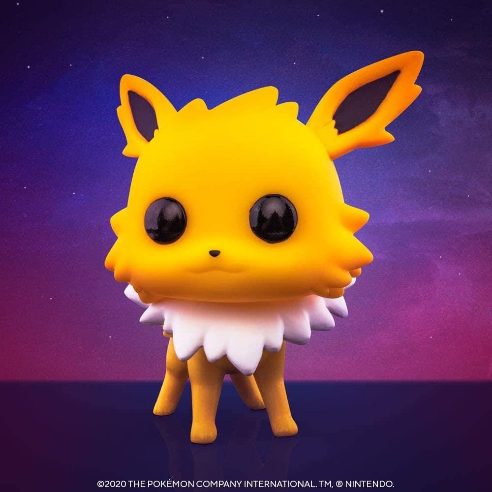 Funko Jolteon Pop! figure side view perfect for showcasing in a Pokemon collection.