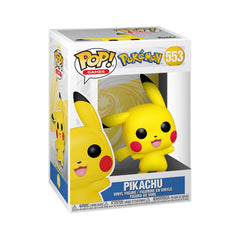 Funko Pikachu waving figure for desk display and collection.