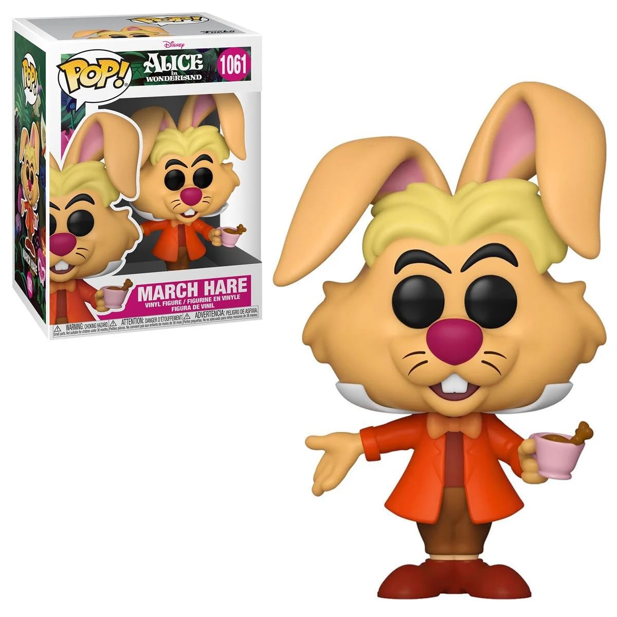 Funko Pop Alice in Wonderland March Hare 70th figure, front view, ideal for display.