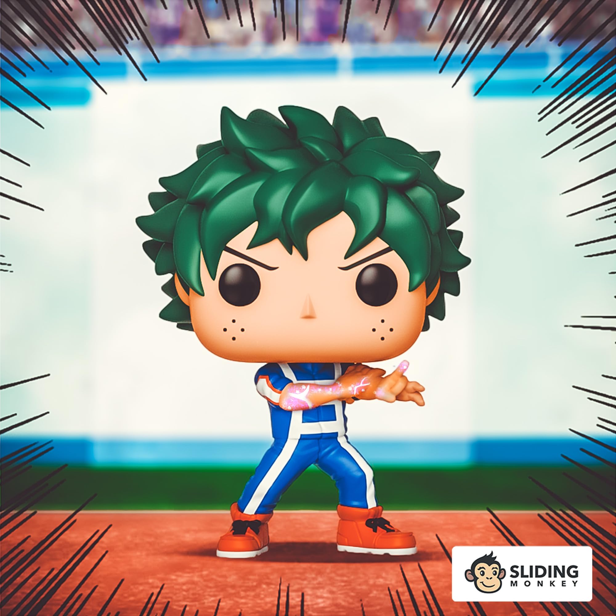 Funko POP! Deku training collectible on desk or shelf.