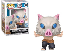 Close-up of Funko Inosuke 7th Form SE 1261 reveals vivid multicolor detailing.