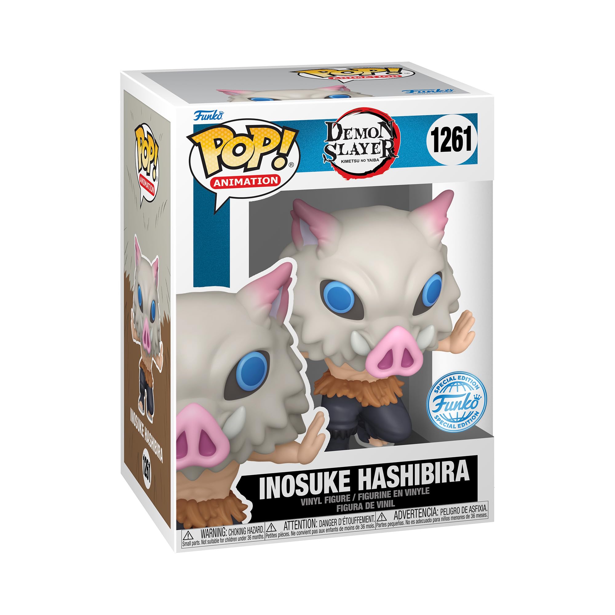 Funko Pop! Animation Demon Slayer Inosuke 7th Form SE 1261 on display for shelf or desk.