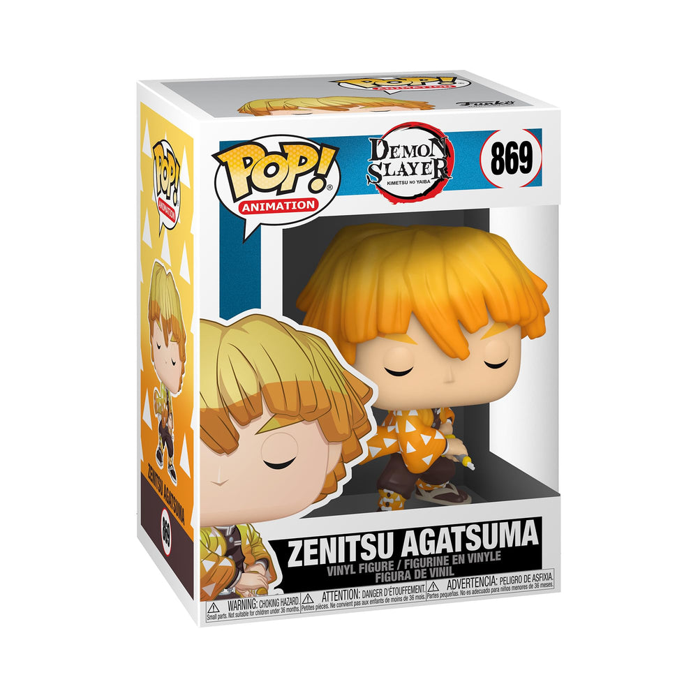 Funko Pop! Demon Slayer Zenitsu Agatsuma 3-75-inch figure for versatile display.