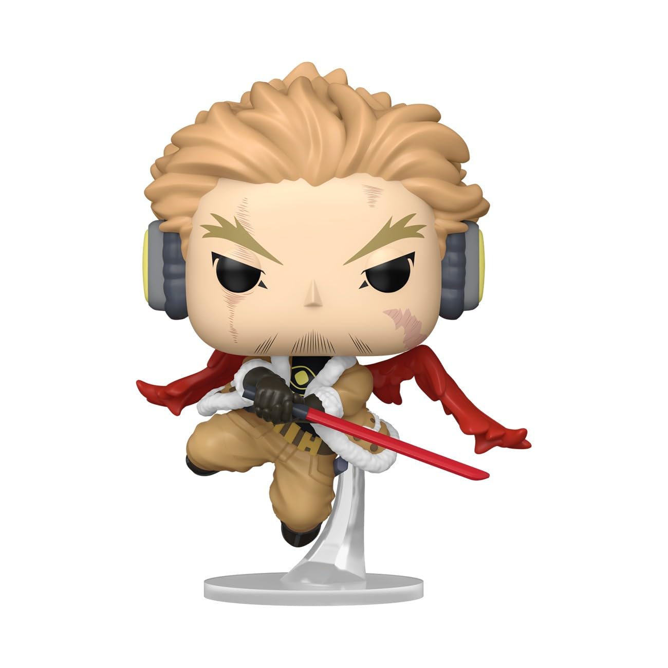 Funko Pop! Hawks on display stand showcases your collection.