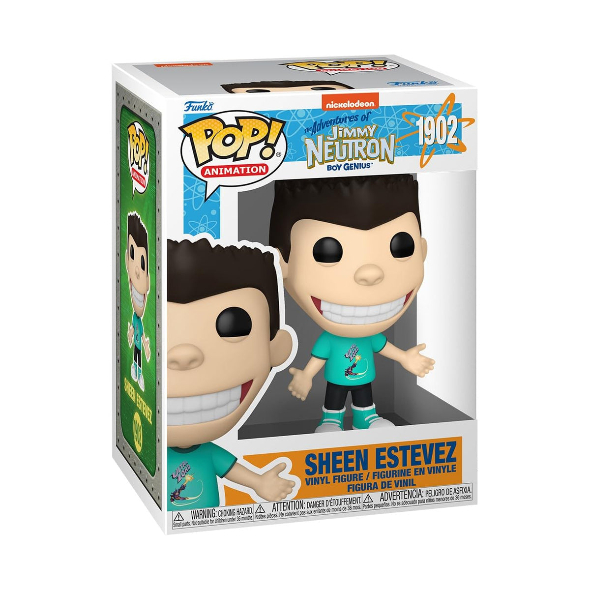 Funko Pop Animation Jimmy Neutron Sheen front view for desk display.