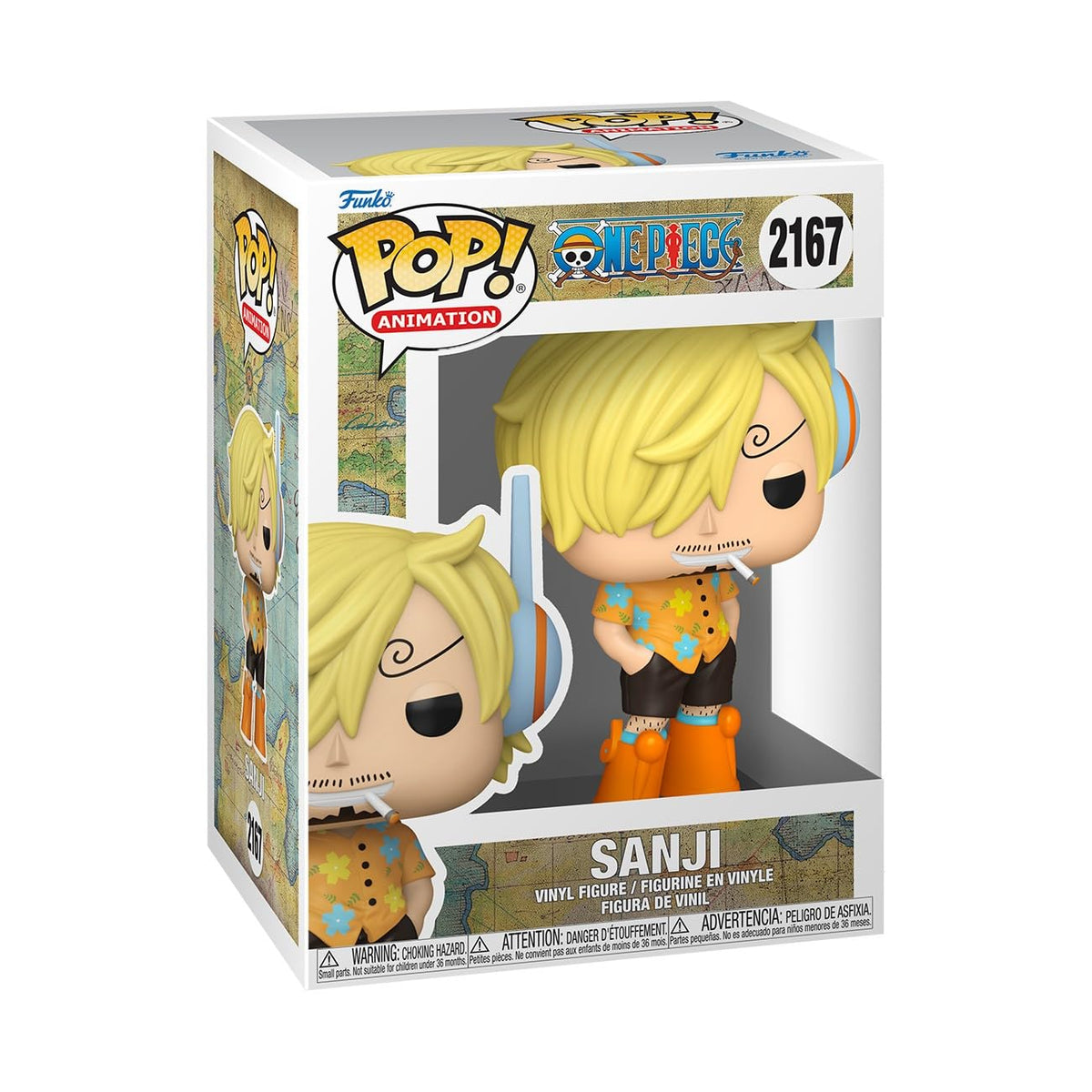 Funko Pop! Animation Sanji figure front view, ideal for display collections.